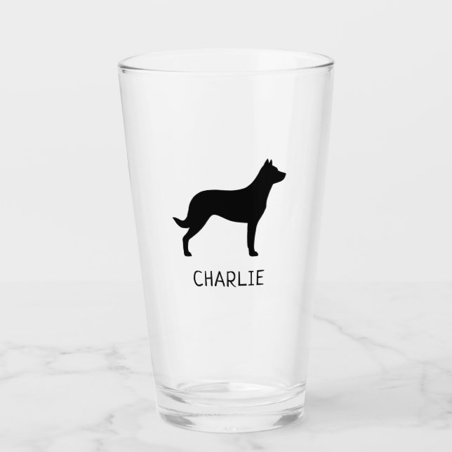 Copo De Pint Beauceron Dog Silhouette Personalizado (Frente)