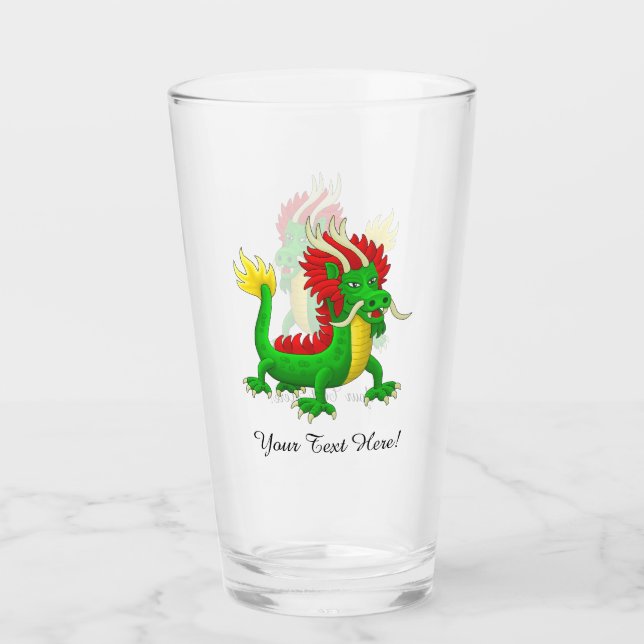 Copo De Pint Beautiful Hand Drawn Chinese Dragon (Frente)