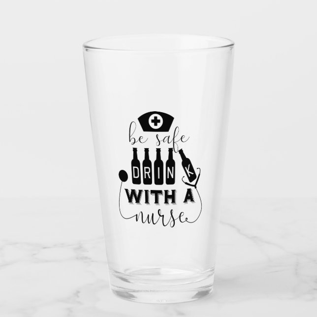 Copo De Pint Beba Com Segurança Com Uma Enfermeira (Frente)