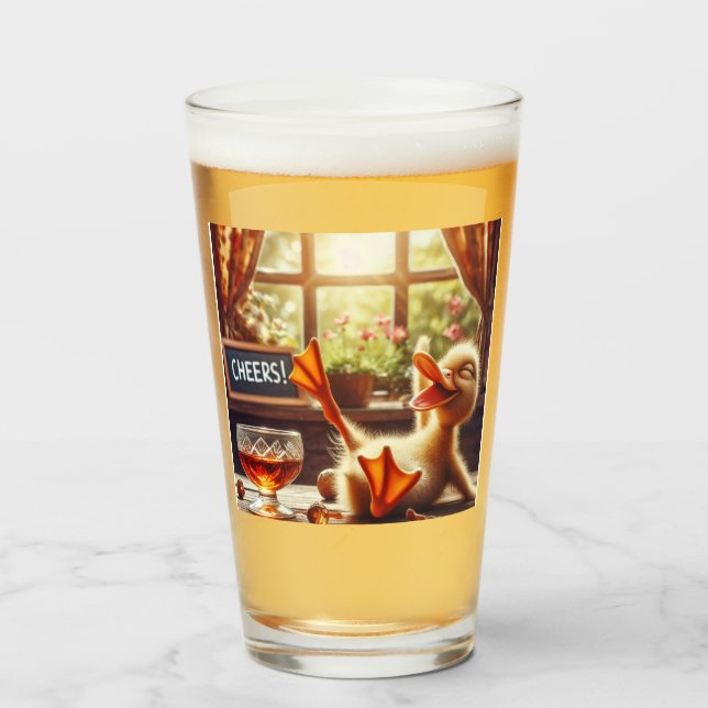 Copo De Pint Bebado Engraçado Vidro de Natal (Frente (Preenchido))