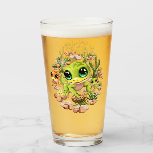 Copo De Pint Bebê Geckos Personagens de desenho animados (Frente (Preenchido))