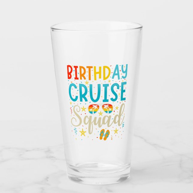 Copo De Pint Bebendo de Férias Cruzadas de Birthday Cruise Squa (Frente)