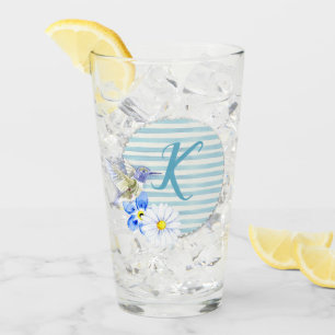 Copo De Pint Bebendo de Monograma Azul de Hummingbird