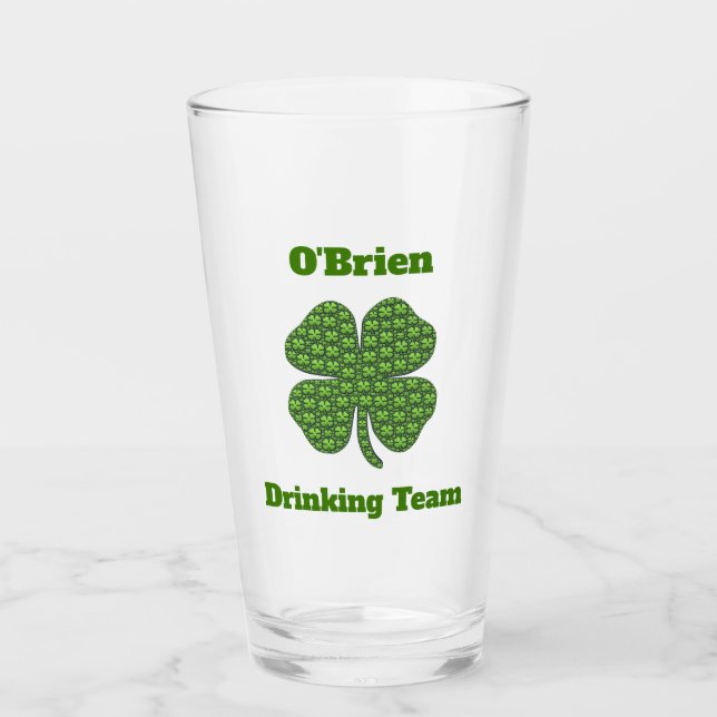 Copo De Pint Bebendo irlandês Clover Shamrock Beer Pint (Frente)