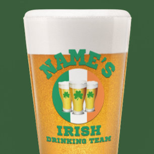 Copo De Pint Bebendo irlandês do Name Team 3 Pint