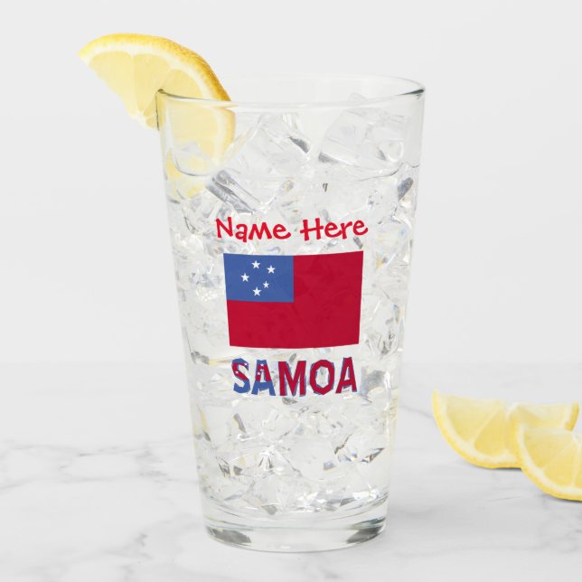 Copo De Pint Bebendo Personalizado Samoa e Sinalizador Samoano (Gelo frontal)