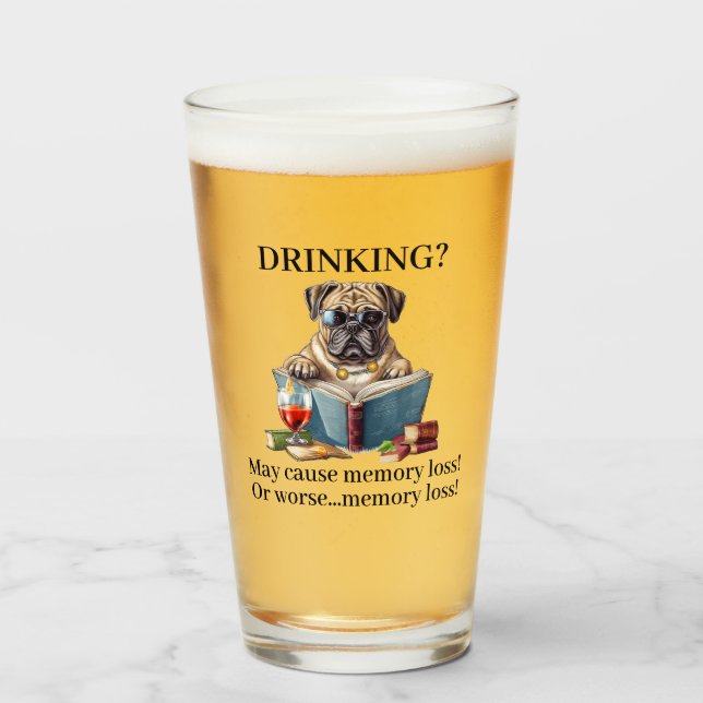 Copo De Pint Beber American Bulldog Pode Causar Perda de Memóri (Frente (Preenchido))