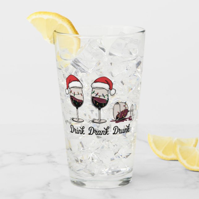 Copo De Pint Bebida Bebeu Embriagado Vinho de Natal (Gelo frontal)
