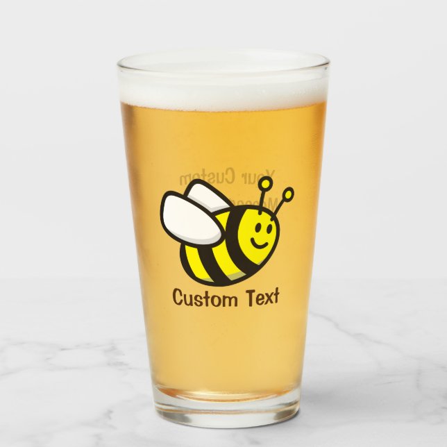 Copo De Pint Bee Cartoon (Frente (Preenchido))