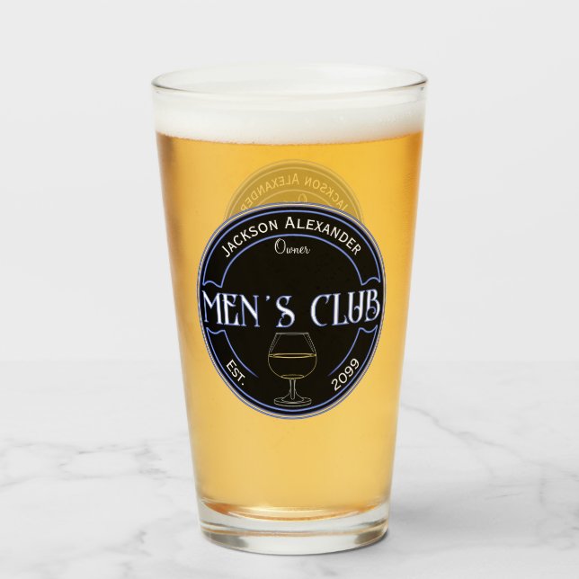 Copo De Pint Beer de Drinkware Caverna de Homem-Clube Masculina (Frente (Preenchido))