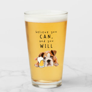 Copo De Pint Beer Dog Bulldog - Acredite que pode, e vai