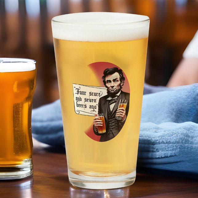 Copo De Pint Beer Engraçado Tipsy Abraham Lincoln Bebendo Homeb (Funny Drinkin' Lincoln beer glass)