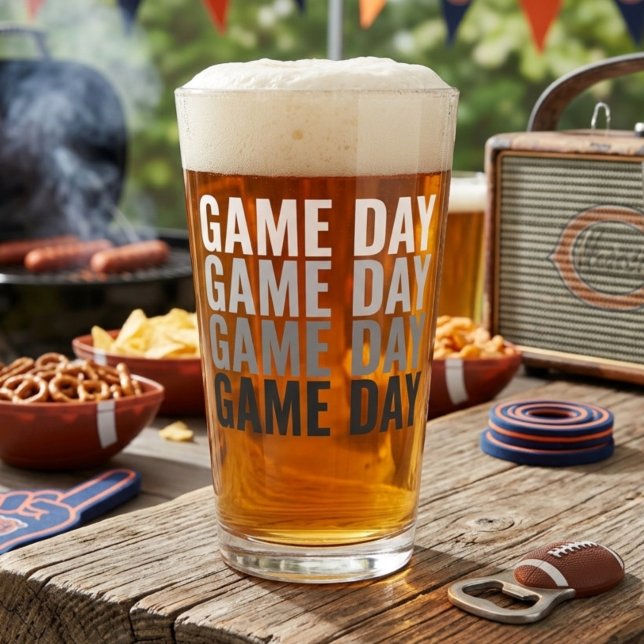 Copo de Pint Beer Game Day Repeat Bold (Criador carregado)
