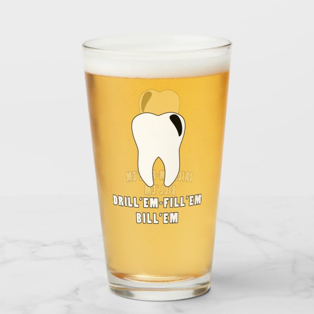 Copo de Pint Beer para Dentista Furar e Encher a C (Frente (Preenchido))