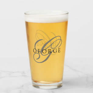 Copo De Pint Beer Script de Nome do Monograma Elegante