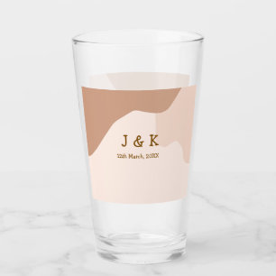 Copo De Pint Beige boho curvado nome do casamento laranja