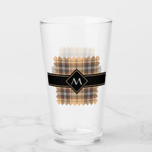 Copo De Pint Beige e Brown Tartan