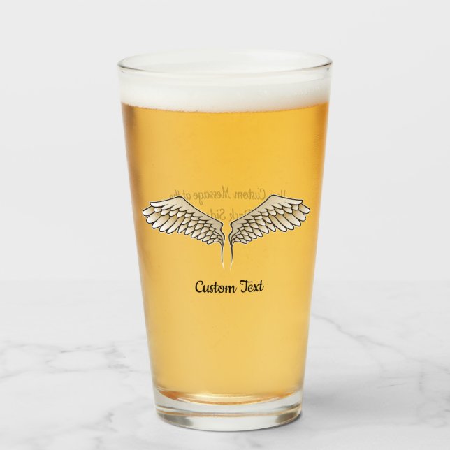 Copo De Pint Beige Wings Glass (Frente (Preenchido))