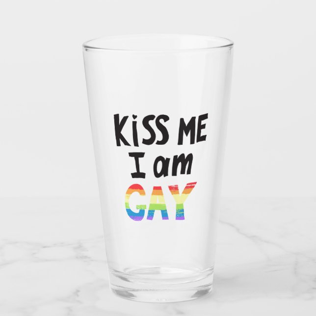 Copo De Pint Beija-Me Eu Sou Gay (Frente)