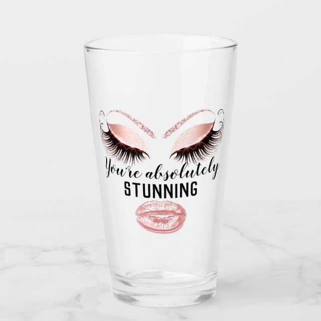 Copo De Pint Beijo Rosa Da Extensão Eyelash Do Artista De Makeu (Frente)