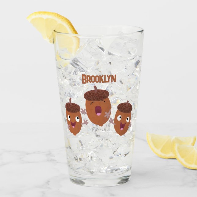 Copo De Pint Belas bolotas felizes cantando cartoon para crianç (Gelo frontal)