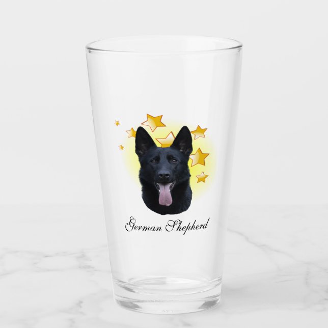 Copo De Pint Belo German shepherd Negro é uma estrela (Frente)