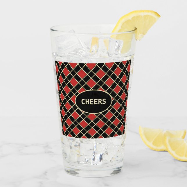 Copo De Pint Belo padrão de diamante (Gelo traseiro)