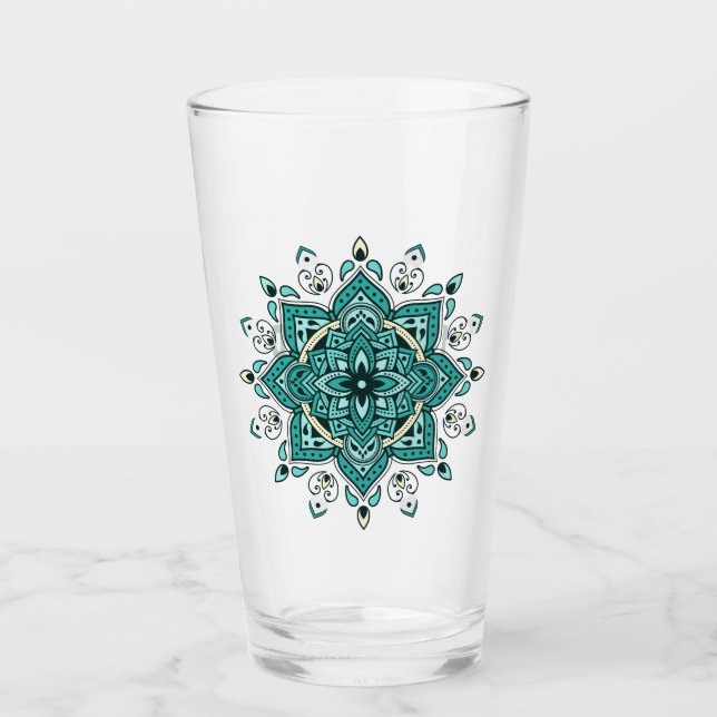 Copo De Pint Belo Turquoise Mandala design (Frente)