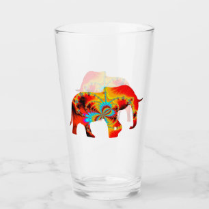 Copo De Pint Bem-Estar Animal - Silhueta Elefante Fractal 1