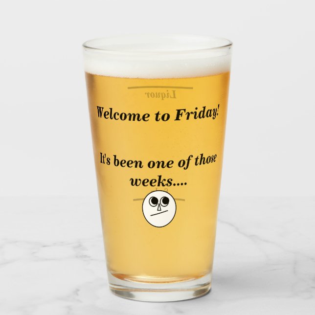 Copo De Pint Bem-vindo à sexta-feira Níveis de Bebidas Mistas N (Frente (Preenchido))