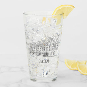 Copo De Pint Bergen Norway Streetscape Linda Linha Desenho