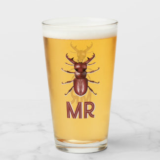 Copo De Pint Besouro Veado Monograma Personalizado Arte de Inse