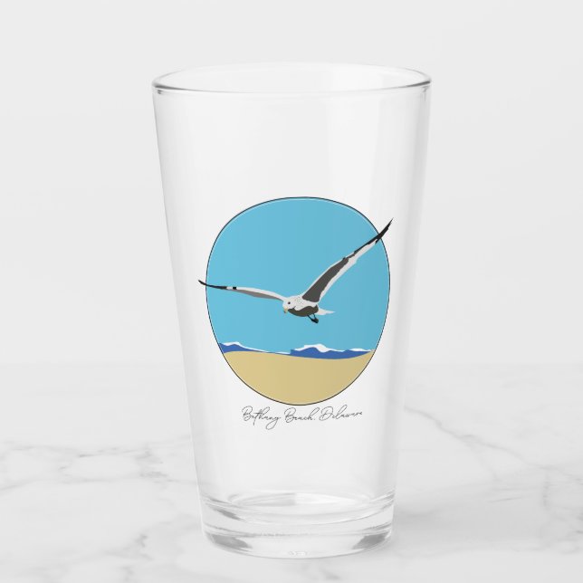 Copo De Pint Bethany Beach, Delaware Sea Gull sobrevoando Praia (Frente)