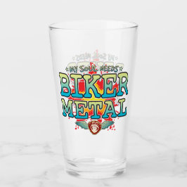 Copo De Pint Biker Metal Soul Glass Tumbler