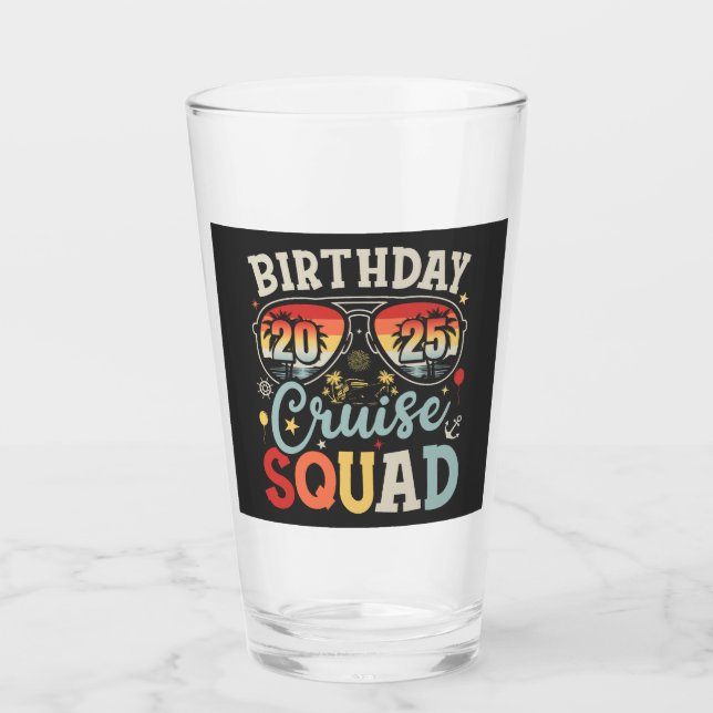 Copo De Pint Birthday Cruise Squad 2025 Family Matching DK (Frente)
