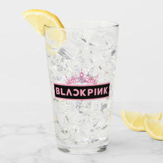Copo De Pint Black Pink Glass Cup