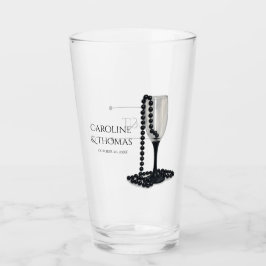 Copo De Pint Black & White Pearl Champagne Glass Wedding