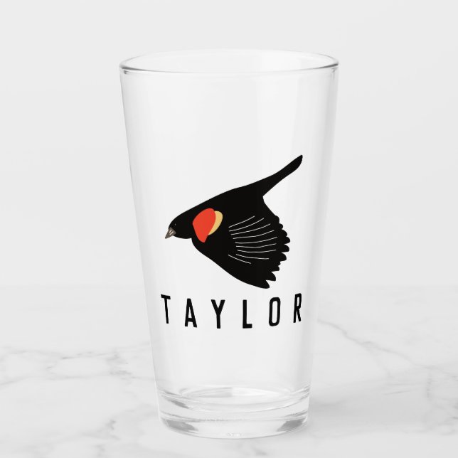 Copo De Pint Blackbird personalizado em voo (Frente)