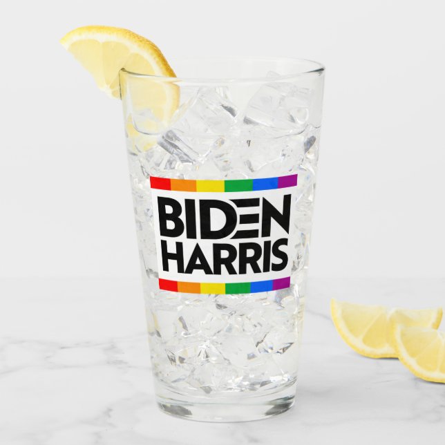 Copo De Pint Bloco de Orgulho BIDEN HARRIS (Gelo frontal)