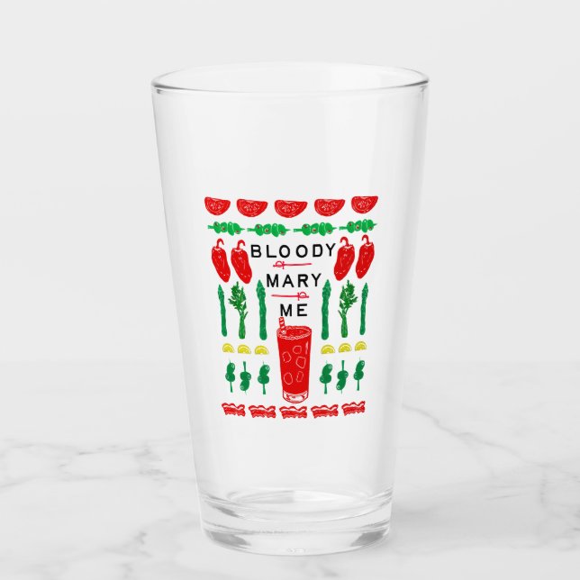 Copo De Pint Bloody Mary Glass - Block Impressão Design (Frente)
