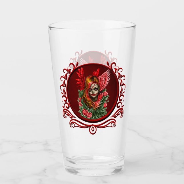 Copo De Pint Blossom Gótico, o anjo das rosas. (Frente)