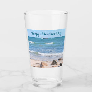 Copo De Pint Blue Ocean Shore Dia de os namorados Beach One Fot