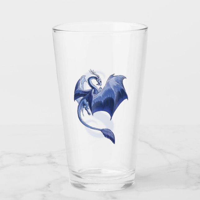 Copo De Pint Blue Winter Dragon Fantasy Art (Frente)