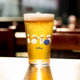 Copo De Pint Bola de boliche e pinos personalizados