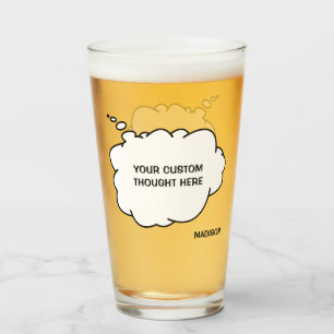 Copo De Pint Bolha Pensada de Texto e Nome Personalizado