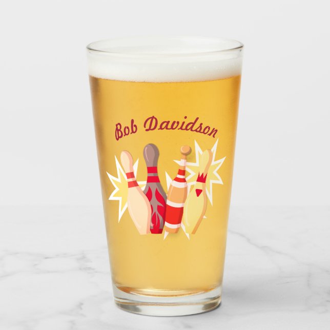 Copo De Pint Boliches do estilo Vintage (Frente (Preenchido))