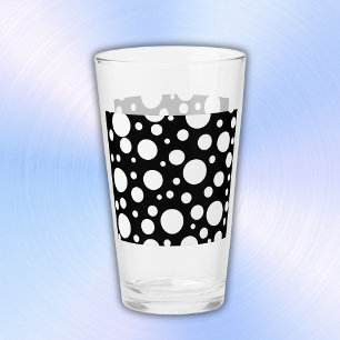 Copo De Pint Bolinhas brancas em preto