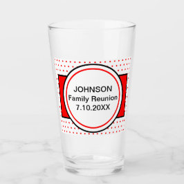 Copo De Pint Bolinhas Vermelhas de Reunião de Nomes Familiares