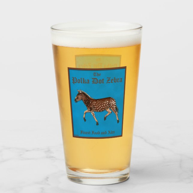 Copo De Pint Bolinhas Zebra - Pub Inglês (Frente (Preenchido))