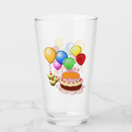 Copo De Pint Bolo de aniversário de criança e Balões